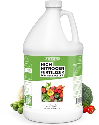 High Nitrogen Fertilizer for Vegetables – Liquid Plant Food for Vigorous Leafy Growth, Strong Stems & Higher Garden Productivity, 1 Gallon