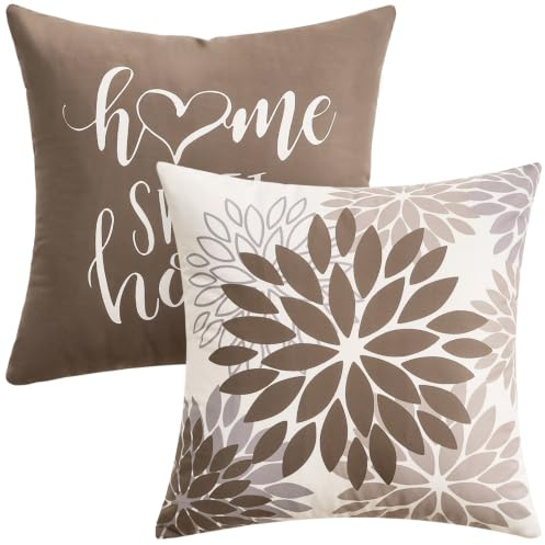 Marrone Dalia Copricuscini Divano 40x40 cm Cuscini per Divano Federe Decorativi Velluto Motivo Geometrico Fodera Cuscino Quadrato Morbido Fodere All'aperto Camera da Letto Soggiorno Set di 2
