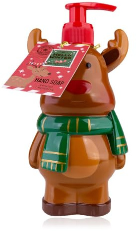 Seifenspender Rentier 300 ml - Flüssigseife im Pumpspender, Duft Frosted Cranberry, Seife Winter, Handseife Weihnachten, Wichtelgeschenk