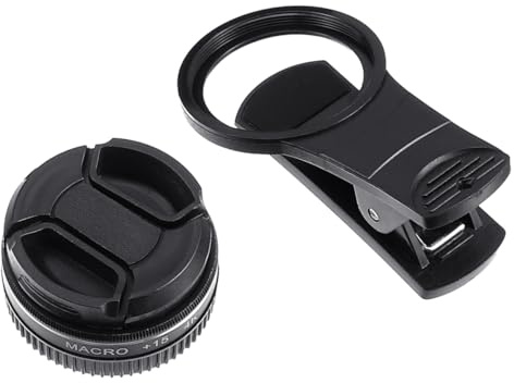 DECORNIJIA Obiettivo Macro per Fotocamera Smartphone 15X 37Mm Lente Micro Singola Anello Antiscivolo Alta Definizione 4K per Foto Ravvicinate e Dettagli Nitidi
