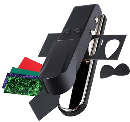 GARVALON Selbstgemacht Plektrumstanzer Satz Gitarrenplektrum Cutter Tragbar Gitarrenwerkzeug für Musiker und Bastler Zufällige Farbe
