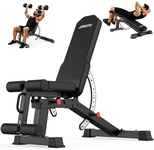 JOROTO 1500LB Adjustable Weight Bench, Heavy Duty Bench, Workout Bench Press for Home Gym Strength Training, Incline Flat Decline Sit Up Bench with Removable Foot Catch for Full Body Exercise