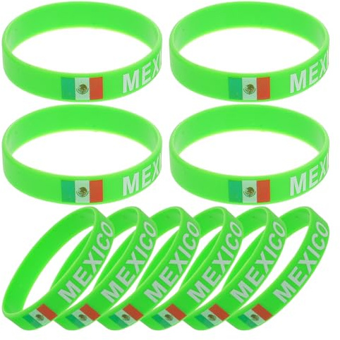 BELLIFFY 10stücke Silikonarmbänder für Fußballfans in Großpackung mit Flaggenmotiven für Sportveranstaltungen Wetterfeste Armbänder aus Silikon für Teams und Fans