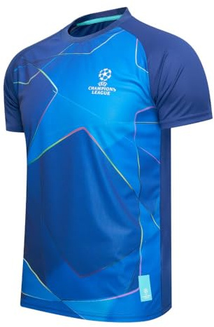 Champions League UEFA Herren Fußballtrikot - Größe S bis XXL - Fußballbekleidung - Offizielles Merchandise - Blau