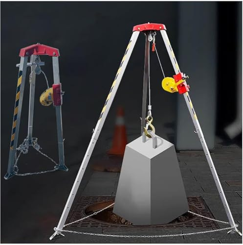Adjustable Tripod Rescue Kit for Confined Spaces Retractable Legs Fall Arrest System 19.8m/25m/29.9m Lifting Equipment with 544.3kg Load Capacity