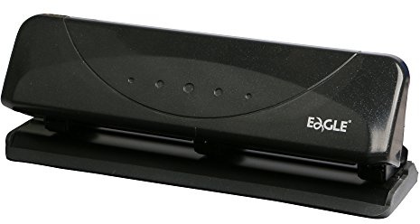 Eagle Desktop 3 Fach Locher, niedrige Kraft, 20 Blatt, Schwarz
