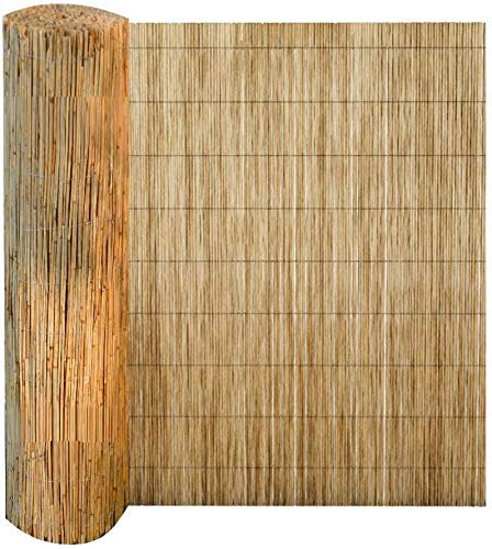 EXCOLO Schilfrohrmatte 80x600 cm – Sichtschutzmatte Balkon Windschutz Zaunverkleidung Garten Terrasse natürliches Schilfrohr wetterfest regenerativ Balkonumspannung
