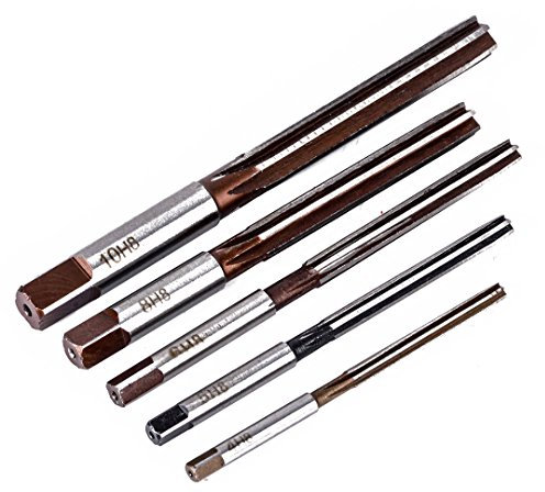 Set di 6 alesatori a mano H8 con codolo dritto, set da 5 pezzi, 4 mm, 5 mm, 6 mm, 8 mm, 10 mm