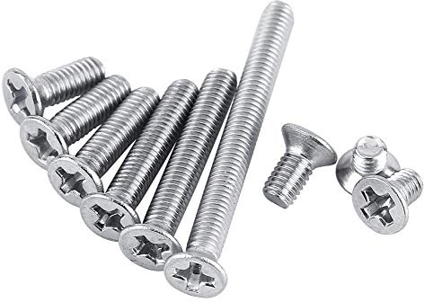 100 Stück M3 Maschinenschrauben 9 Arten M3 Flachkopf Edelstahl SS304 Senkschraube Schraubenverschluss für Maschinenbefestigung (M3*6)