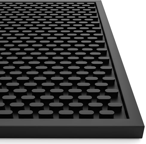 AXIESO Silicone Drip Mat - 1/2 Inch Thick, Heat-Resistant and Food Safe - Counter Top, Coffee Bar or Restaurant - Drying Mat for Glasses - 18x12 Inches