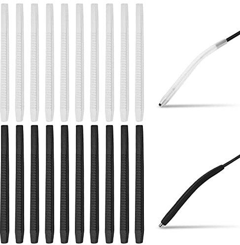 20 Paar Silikon Überzüge Antirutsch Brillenbügel Weich Gläser Ohrbügel Brillenbügel Tipp Reparatur Ersatzteile Brillenersatzzubehör für Weiche Sportbrillen Sonnenbrille Lesebrillen für 2.5-5 mm