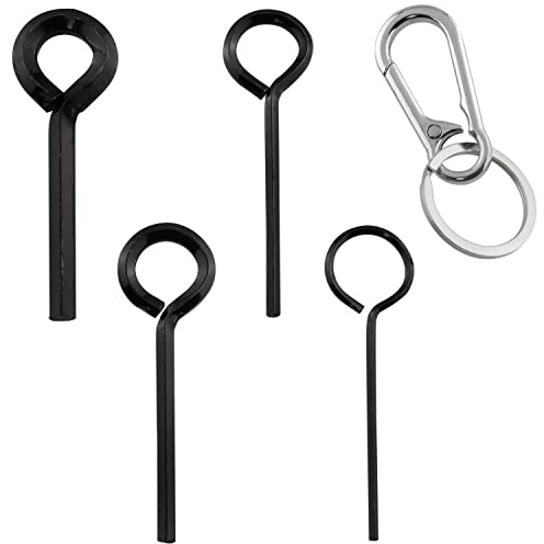 JianLing 1 set di chiavi a brugola anulari standard con anello completo, chiave a brugola per dispositivi di uscita antipanico (1 pz 5/64 1 pz 1/8 1 pz 5/32 1 pz 7/32 cerchio nero e 1 portachiavi)