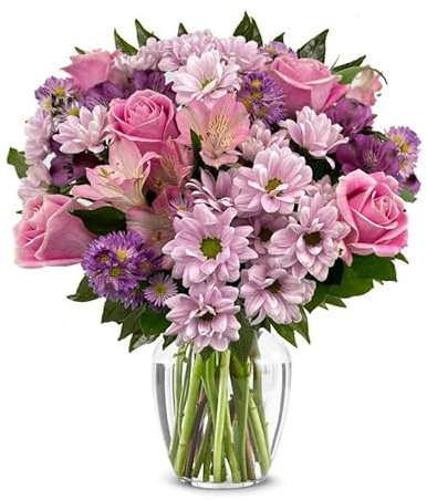 From You Flowers - Lavender Love with Glass Vase | Fresh Flower Bouquets for Birthday, Anniversary, Get Well or Celebration