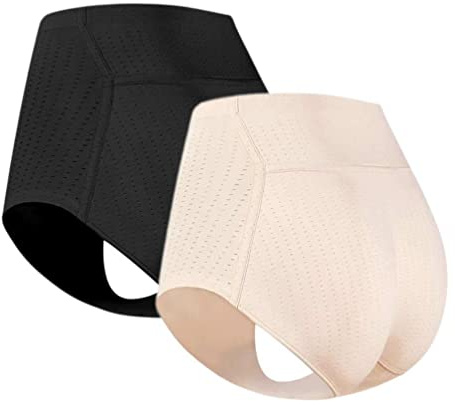 SUIUOI 2PCS Mujer Levantador de Glúteos Culo Falso Acolchado, Moldeador de Cuerpo Más Delgado Almohadilla de Látex Cintura Cincher Cinturón Control de Barriga Tanga Bragas