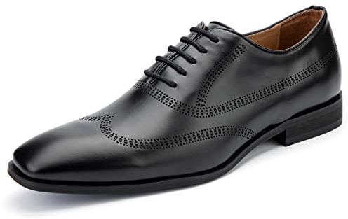 MEIJIANA Scarpe Oxford da Uomo Business Scarpe Stringate Basse Uomo Casual Oxford Vintage Elegante Scarpe, nero-01, 42 EU (9 UK)