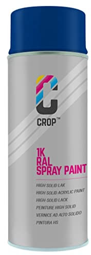 CROP Lackspray RAL 5002 Ultramarinblau - Hohe Deckkraft, SCHNELLE TROCKNUNG, 100% inaltérable - Auto, Motorrad & Heimwerken - Matt - 400 ml