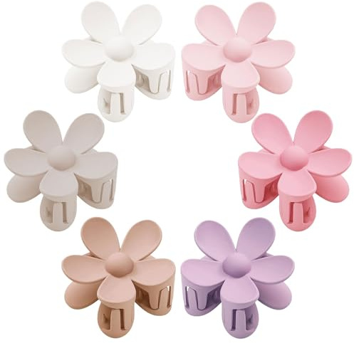 XIXKOLYU® 6 Stück, Blumen-Haarklammern, große Klammern für dickes Frauenhaar, große süße Haarklammern, rutschfester starker Halt für dünnes Frauenhaar, Haarschmuck