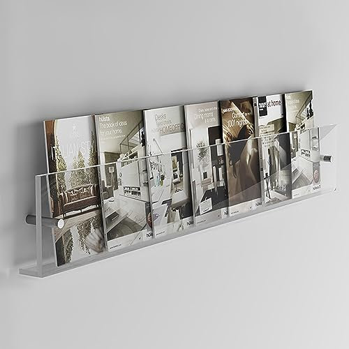 Zeitschriftenregal Prospektständer Büro Zeitungsständer Zur Wandmontage Acryl Transparent, Moderner Broschürenhalter Für Wohnzimmer, Kinderzimmer, Klassenzimmer, Wartezimmer Und Heimdekoration ( Color