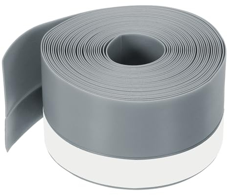 PATIKIL Silicone Seal Strip, 16.5FT Self Adhesive Door Draft Stopper 45MM Silicone Soundproof Gap Replacement Strip Roll for Window, Door, Grey