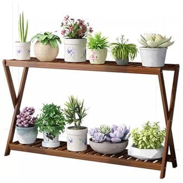 Étagères à fleurs pliables en couches, étagères à plantes, étagères en bois, design en forme de X, étagère à pots de fleurs d'escalier d'angle, étagère à fleurs de salon, cour, jardin, terrasse, balc