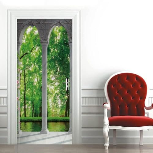 Türtapete Selbstklebend 85x215 cm Türfolie Selbstklebend Landschaft Türaufkleber Türposter Natur Türsticker Fototapete 3D Effekt für Schlafzimmer Wohnzimmer Küche A2492