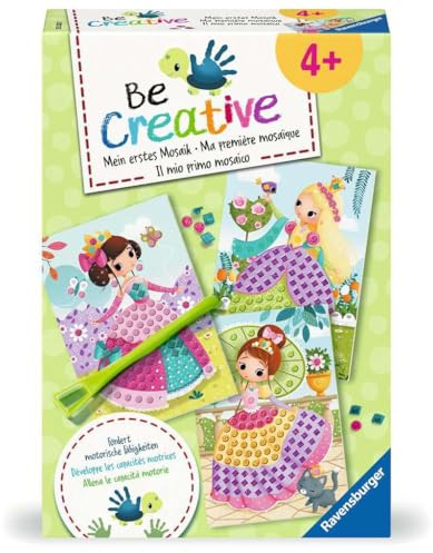 Ravensburger BeCreative Mosaic Princess - Bastelset für Kinder ab 4 Jahren, Mosaikbilder basteln für Mädchen und Jungen - 25533 - Geburtstagsgeschenke, Deko selber basteln
