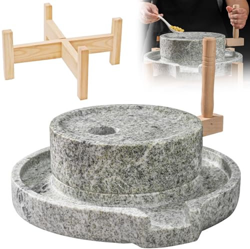 HNBYLMM Manual Grain Wheat Flour Paste Stone Mill Grinder, Original Tofu Soymilk Sesame Beans Bluestone Mill, Hand Crank Food Mill Grinder, Household Grain Mill Stone Grinder