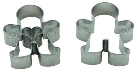 BekkiB - 2er-Set Ausstecher Lebkuchenmann - Spülmaschinengeeignete Ausstechform & Linzer Ausstecher aus Edelstahl - Zum Backen von Plätzchen - 8273