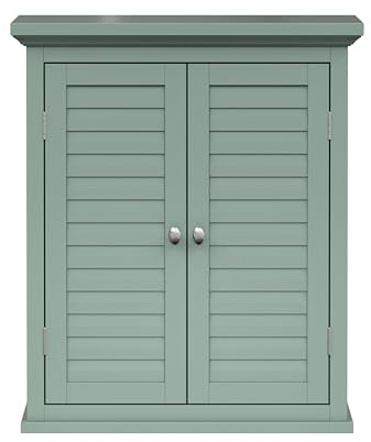 Elegant Home Fashions Armoire Murale 2 Portes Lamelles Vert Sauge