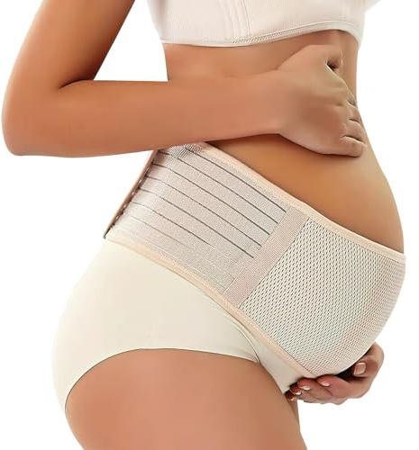 Ceinture de maternité - Soulagement Ergonomique pour le Dos, la douleur au niveau des hanches, Ajustable et Respirante, Taille XL, Couleur Noire - Idéale pour la Grossesse et la Post-Partum