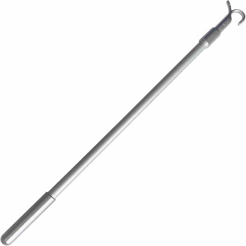 Telescopic Window Rod Opener with Hooks and Loft Stair Rods For Home Shutters Aluminum Window or Window Opening Rods, Loft, Attic Hatch Telescopic Tie Rod with Hooks 13.2-24 Inch Silver