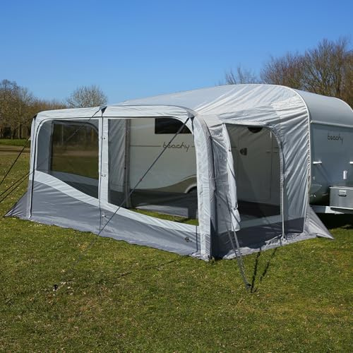 your GEAR Brela Air 450 - Luftvorzelt für Hobby Beachy Caravan – Sonnendach & Vorzelt für Wohnwagen mit Keder – UV 50+ (für Beachy 450)
