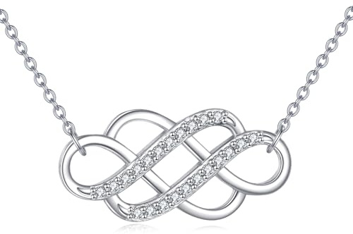YFN 925 Sterling Silver Celtic Knot Necklace for Women Dainty Eternal Love Infinity Pendant with 18+2 Inches Chain, Inspirational Irish Jewelry Gift for Birthday, Anniversary, Christmas