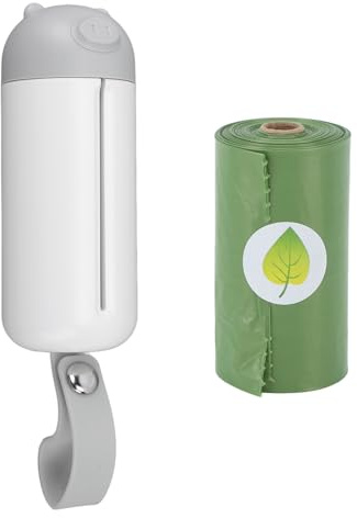 Lmrysalque Distributore di sacchetti per escrementi di cane, a prova di perdite, portatile, con supporto per sacchetti per escrementi di animali domestici, accessorio per (Grigio)