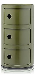 Kartell Componibili, 3 Elements, Grün, Runde Basis