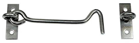 SN-TEC Edelstahl Sturmhaken/Lukenhaken/Überwurf rostfrei A2, mit Ösen auf Platte, Länge: 120mm (Mengenauswahl möglich) (1)