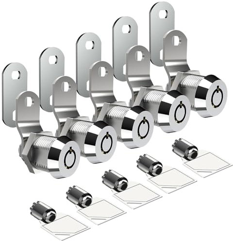 5X Arcade Machine Cash Door Caja de Herramientas Tubular CAM Lock Cabinet Door Atom Lock 5 Same Keys Arcade Games Kit Piezas (Corto & Bloqueo)