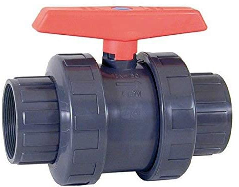 Suinga Valvola a Sfera PVC Filettata 20mm | Rubinetto a Sfera 1/2'' | Connessione Filettata per Tubazioni Acqua, grigio