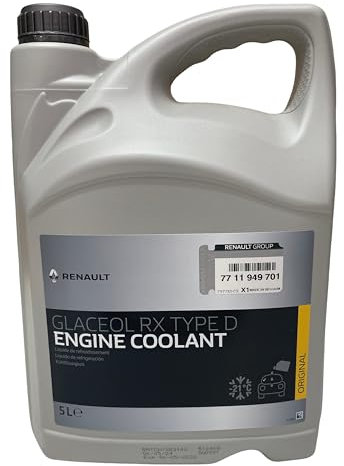 Renault Liquide de Refroidissement Liquide de Refroidissement Glaceol RX Type D Jaune, 5 litres