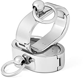 Ovale Handschellen Handfesseln Metall Edelstahl Bondage Hand-Fesseln SM Bondage Spielzeuge Sklaven Bondage (O-Ring Größenauswahl)(Gr. S Innen Ø : 60 x 34 mm)