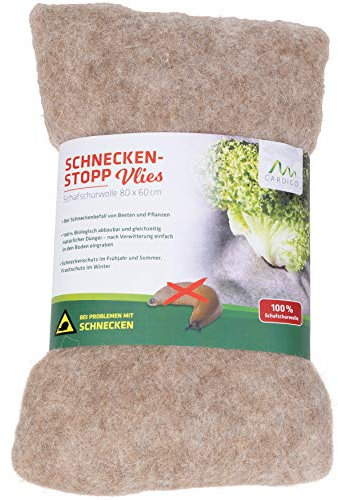 Gardigo Schneckenschutz Vlies I Frostschutz Pflanzen | 80 x 60 cm | 100% Schafschurwolle | Biologisch Abbaubar | Natürliche Schneckenabwehr für den Garten I Filzmatte aus Schafwolle