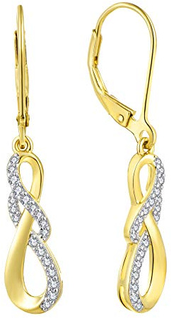 JO WISDOM Damen Ohrhänger Unendlichkeit Infinity silber 925,Ohrringe Hängende mit 3A Zirkonia Schmuck für Frauen Mädchen Mutter,Schmuck für Frauen