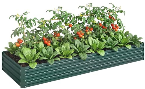 Outsunny Carré Potager en Métal Modulable 241x90,5x30cm Vert Foncé | Potager Surélevé, Acier Galvanisé, Jardinière Extérieur Anti-Rouille, pour Légumes et Fleurs