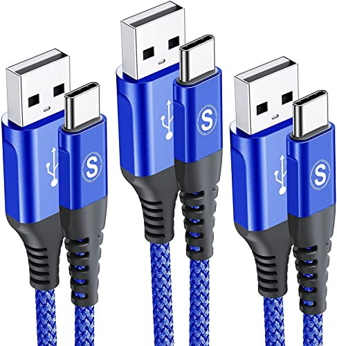 sweguard USB C Kabel 3.1A [3Stück 3m+2m+1m] Schnellladung,Ladekabel USB C Type C Nylon Ladekabel Samsung Schnellladekabel für i Phone 17 16 15 Pro Max,Samsung S25 S24 S23 S22 zu S8,Note20,A71/A70,M31