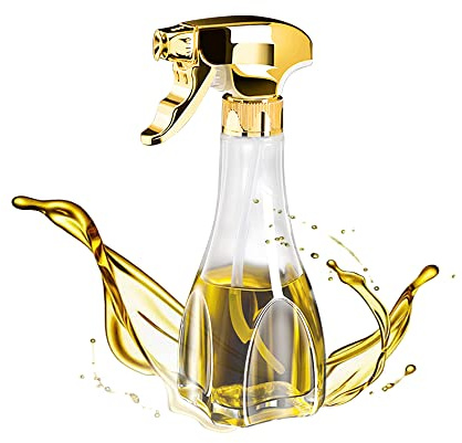 Pulverizador Aceite, 240 ml Aceitera De Aceite de Oliva,Spray Aceite Cocina Dispensador de Aceitera Spray en Botella Dosificador de Aceite Oliva Vaporizador de Aceite y Vinagre para Cocinar (Oro)