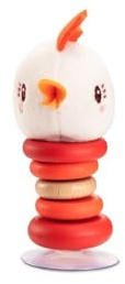 Lilliputiens - Saugfußrassel Paulette die Henne - Interaktives Spielzeug für Babys mit Glöckchen, Holzringen und Stoffkopf - Fördert Feinmotorik, Sehen und Hören - Ab 6 Monaten - 83401