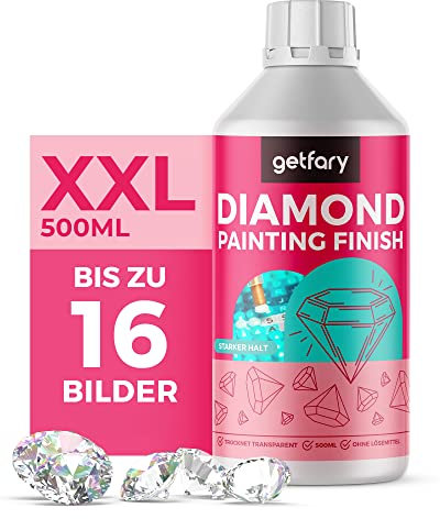 getfary Diamond Painting Finish 500ml - Transparente Diamant Painting Versiegelung für bis zu 16 Bilder (50x50cm)