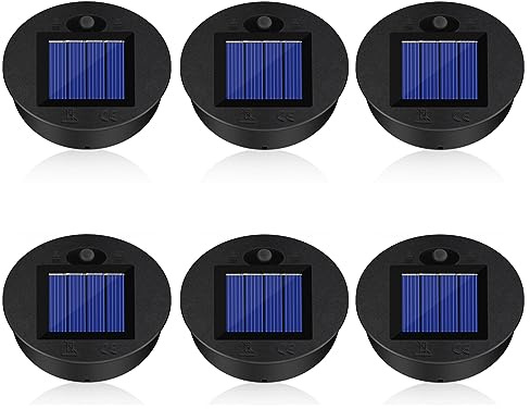 Solarleuchten Ersatzteile, Solarlampen Ersatz Top (Außendurchmesser 7 cm, Innendurchmesser 6,2 cm), 6 Stück Solar-Laternenlichtersatz Oben für Garten Laterne Terrasse Beleuchtung DIY