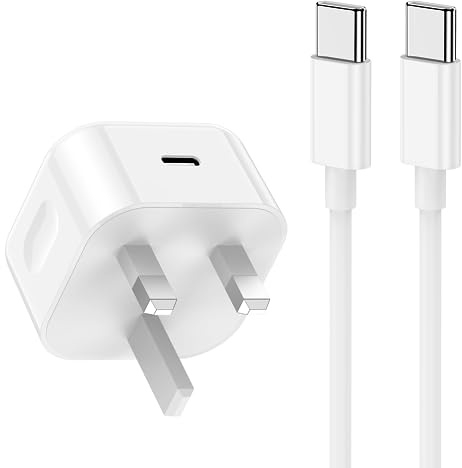 iPhone 15 16 17 Charger Cable and Plug, 20W Apple USB C Plug and Type C to C Cable for iPhone 17/17 Pro/16 Pro/16 Pro Max/15 Pro Max/15 Plus/iPad Pro iPad Air Mini 6th, Samsung