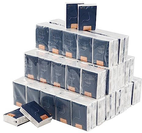 Yesdate Mini fazzoletti per il viso tascabili a 4 veli, confezione da 100